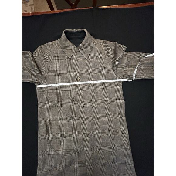 JC Cording & Co. Reversible Raglan Coat Men 38 M-Glen Plaid Wool/Black Vintage - Picture 16 of 16